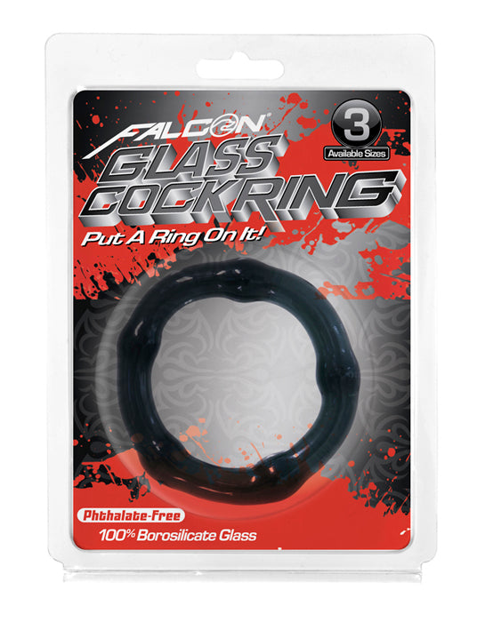 50mm Black Glass Cockring by Falcon